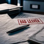 Bad leaver : documents juridiques et tampon BAD LEAVER