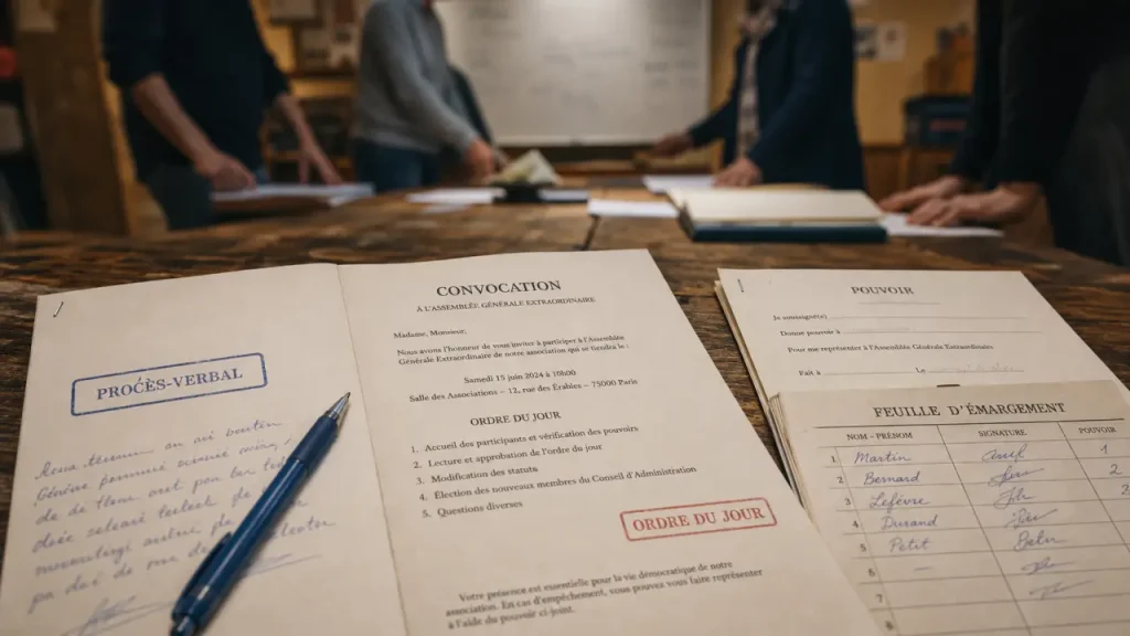 Assemblée générale extraordinaire d’association : statuts, quorum et procès-verbal à respecter