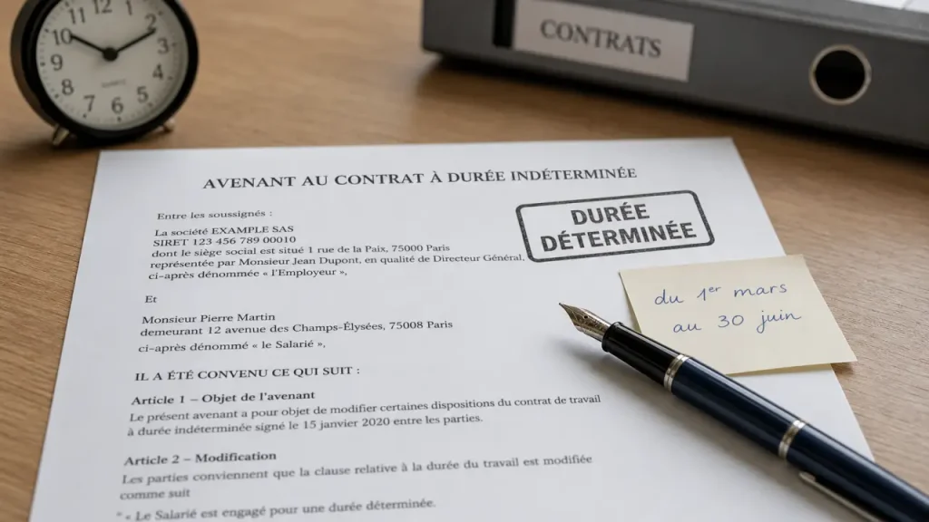 Avenant au CDI : durée temporaire ou durable, ce qu’il faut vérifier avant de signer