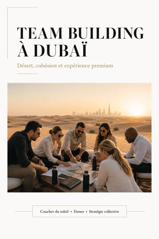 Organiser un séminaire d'entreprise stratégique à Dubaï en 2024 avec une activité de cohésion dans le désert