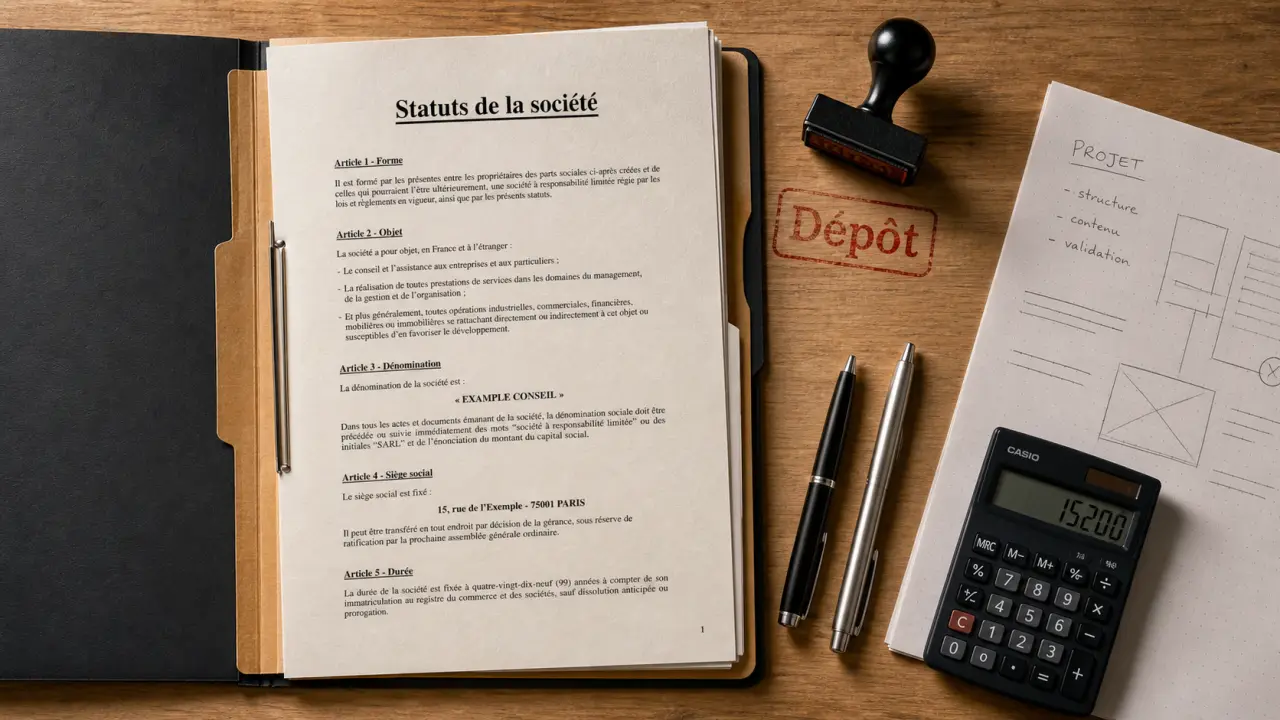 Statuts de la société : dossier, document et dépôt avant signature