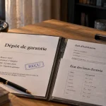 Dépôt de garantie bail commercial : reçu et bail sur bureau