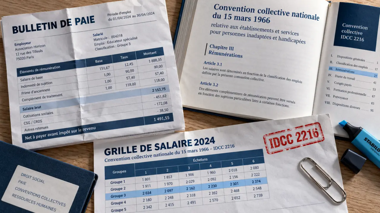 Convention collective 2216 : droits non déterminés par le code APE