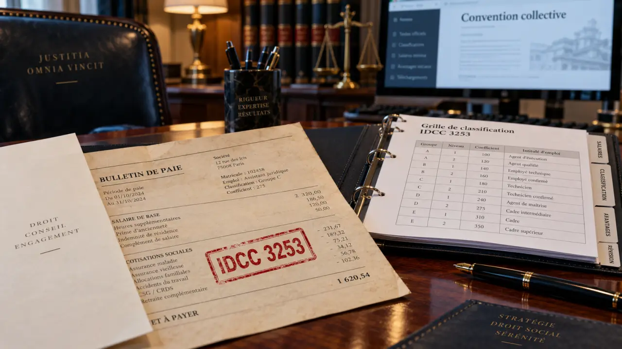 Convention collective avocat : personnel salarié IDCC 3253, bulletin de paie