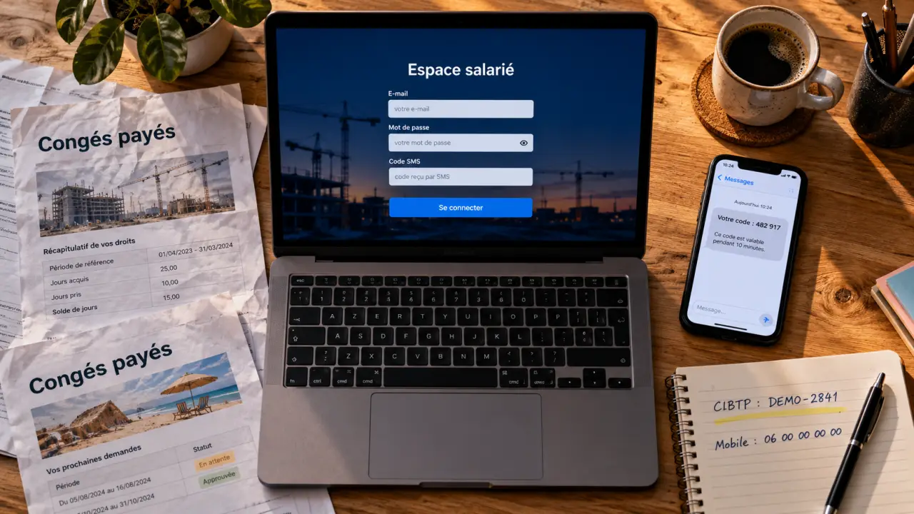 Mon compte caisse congés payés : connexion sécurisée et code SMS