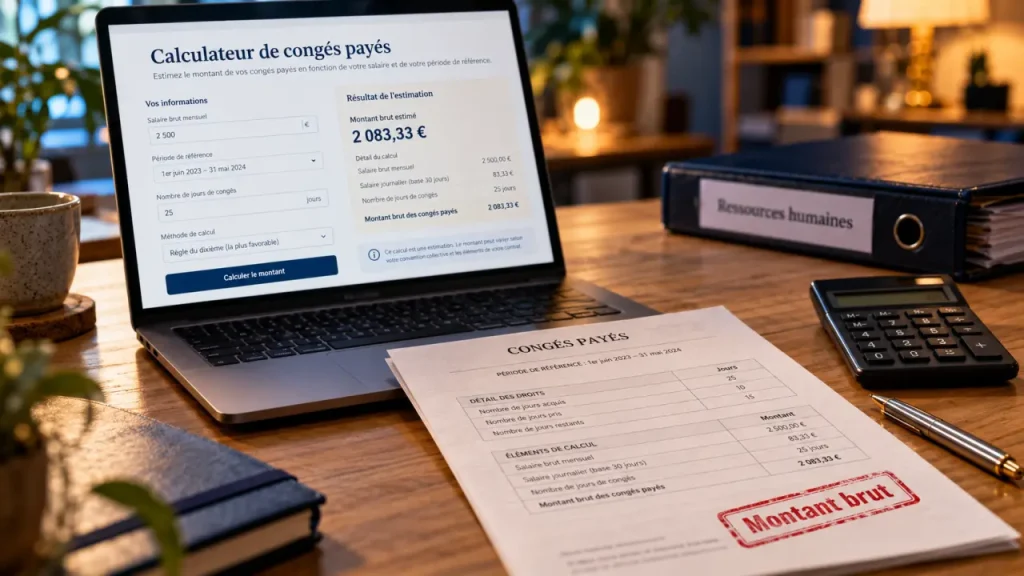 Simulateur d’indemnité de congés payés : comparez le dixième au salaire maintenu