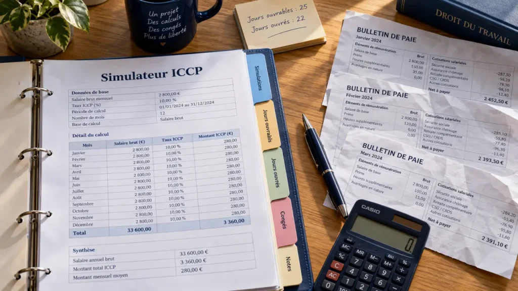Simulation des congés payés en fin de contrat : deux calculs pour vérifier votre indemnité